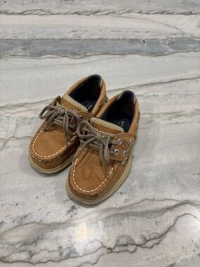 Sperry Kids Tan/Brown Moccasin Boat Shoes